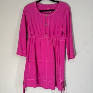 Title Nine Fuchsia Pink Utility Dress Women’s Size Medium pockets swim tennis